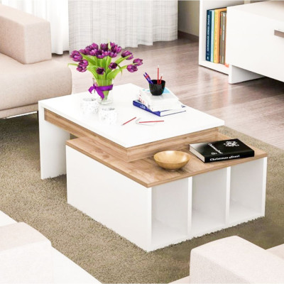 Bàn gỗ cafe bàn trà phòng khách SMLIFE Cattleya