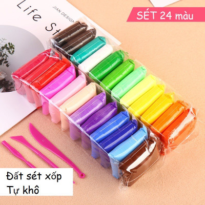 Đất Nặn Nhiều Màu - Chất Liệu An Toàn Đất sét tự khô an toàn Lốc 36 màu cao cấp Softclay nặn hình, làm Butter slime