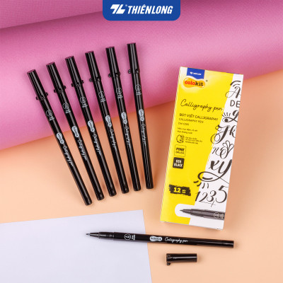 Combo 12 Bút viết Calligraphy Thiên Long Colokit DW-C005 - Mực kháng nước, đậm