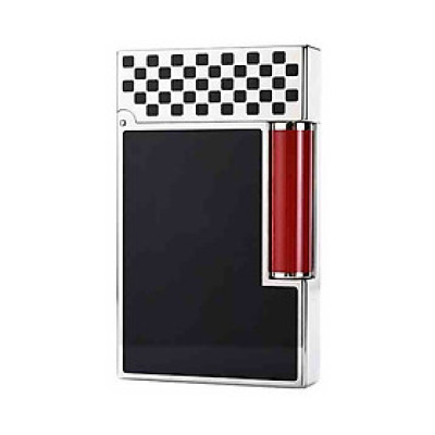 Vỏ Hột Quẹt Bật Lửa Upon D142T Sơn Mài Đen Họa Tiết Caro Trắng Đen Cao Cấp - Dùng Gas Cao Cấp