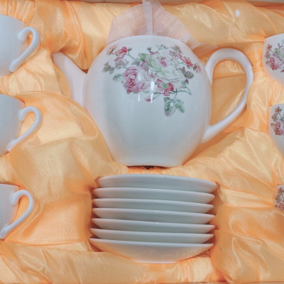 Bộ ấm chén pha trà  sứ hoa hồng ( Giao ngẫu nhiên )  ANTH670