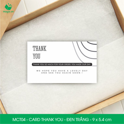 MCT04 - 9x5.4 cm - 50 Card Thank you, Thiệp cảm ơn khách hàng, card cám ơn cứng cáp sang trọng