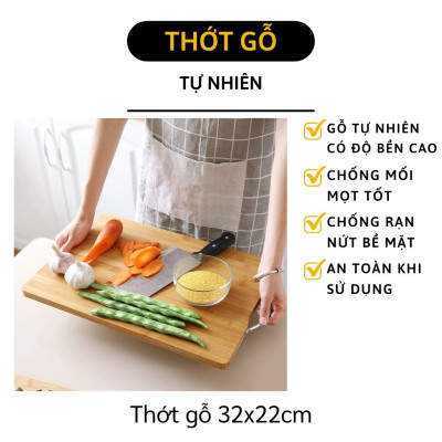 Thớt Gỗ Nhà Bếp Chống Nấm Mốc - Chất Liệu Gỗ Trúc An Toàn Cho Sức Khỏe , Thân Thiện Môi Trường - Chính Hãng 