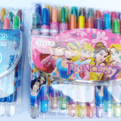 Bút Sáp Vặn 24 Màu Thân Dài 12cm loại tốt, tô màu đẹp, dễ thương (Bé trai, Bé gái), dễ dàng bảo quản