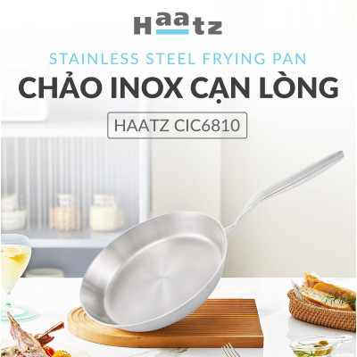 Chảo chiên rán inox 316 nguyên khối Hàn Quốc CIC68 size 20cm/24cm/26cm chống dịnh tự thân, đáy từ
