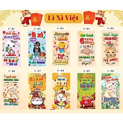Set  10 bịch 100 bao lì xì Tết  , phát tài cả năm hàng đẹp nhiều mẫu mới , vô cùng xinh xắn và cute