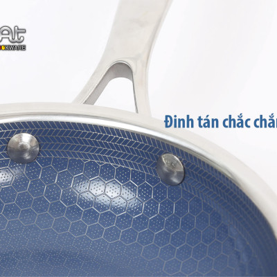 [Hàng chính hãng] Chảo xào đa năng iMAT Hybrid lòng xanh mới, đường kính 22cm. Chiên, xào, áp chảo..