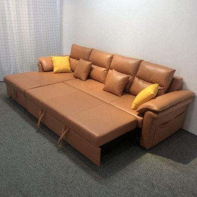 Sofa giường kéo Tundo góc L 250 x 150cm màu cam đất