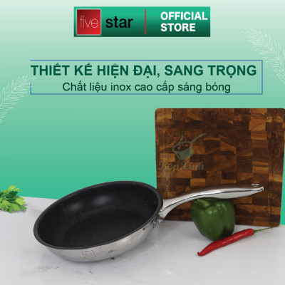 Bộ nồi inox 304 đáy từ 3 lớp liền khối cao cấp Fivestar Plus FPB3002 nắp kính , dùng được mọi bếp , tặng 1 vá canh