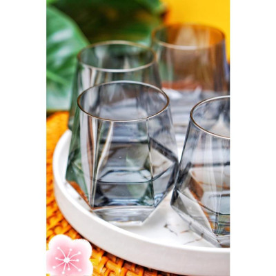 Bộ 6 cốc thủy tinh chịu nhiệt cao cấp vân kim cương