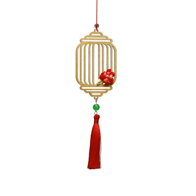 Combo 12V - Bộ 12 dây treo trang trí tết Khai Lộc Hoàng Kim màu Vàng,handmade,chất liệu gỗ, kim loại cắt CNC hoa văn sắc sảo, treo cành mai, đào, lan, quà tặng độc đáo ý nghĩa