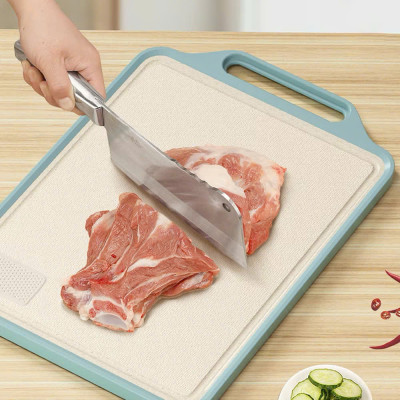 Thớt Inox 304 Kháng Khuẩn 2 Mặt, Mặt Sau Nhựa PP Kháng Khuẩn Có Tay Cầm - HÀNG CHÍNH HÃNG MINIIN