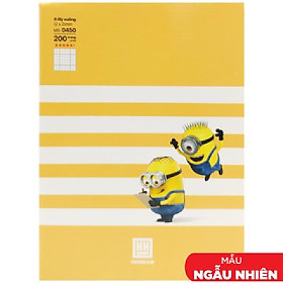 Tập Class Minions Line - 4 Ô Ly - 200 Trang 80gsm - Hồng Hà 0450 (Mẫu Bìa Giao Ngẫu Nhiên)