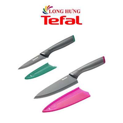 Bộ dao làm bếp và gọt trái cây phủ Titanium Tefal Fresh Kitchen 9cm/15cm K122S205 - Hàng chính hãng
