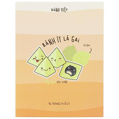 Tập Học Sinh Bánh Việt - Miền Nam - 4 Ô Ly - 96 Trang 80gsm - The Sun 03 - Bánh Ít Lá Gai