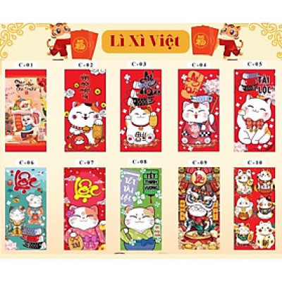 Combo 100 bao lì xì ì Tết  hàng đẹp nhiều mẫu mới , vô cùng xinh xắn và cute