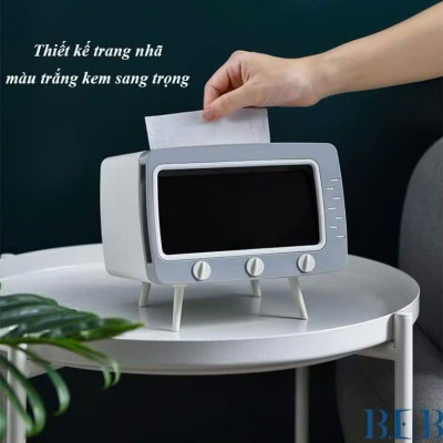 Hộp Đựng Khăn Giấy Di Động Kiêm Giá Đỡ Điện Thoại, Lưu Trữ Đa Chức Năng Cho Hộ Gia Đình - HÀNG CHÍNH HÃNG MINIIN