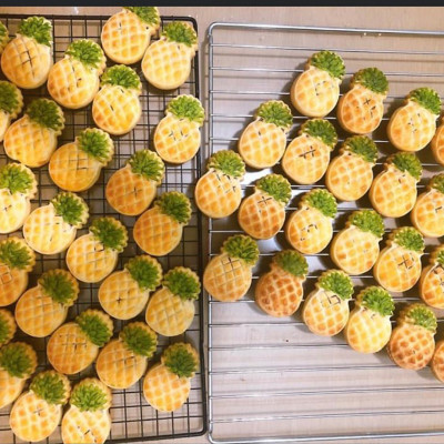 Combo Khuôn Nén Lò Xo Làm Bánh Trung Thu,Khuôn Nhấn Làm Bánh Dứa 2 Mặt 50gr (Mẫu 2 Quả Dứa) - Hàng Chính Hãng MINIIN