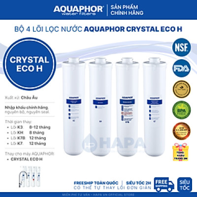 Bộ 4 Lõi Lọc Nước AQUAPHOR Nhập Khẩu Thay Cho Máy AQUAPHOR CRYSTAL ECO H - Hàng Chính Hãng