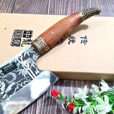 DAO BẾP - DAO THÁI CHẶT HOA VĂN HỔ MÃ A6 DT150 NT topcomshop vn