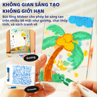 Bút lông viết bảng trắng nhiều màu Mideer Little Artyst Whiteboard Marker Bút dạ nước an toàn cho bé