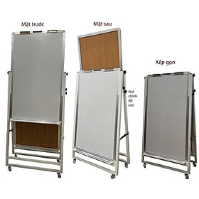 Bảng Flipchart 2 Mặt Viết Bút Lông Poly Bavico - Trắng 80x120cm