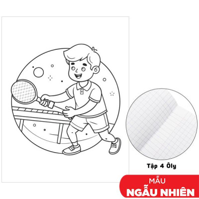 Tập Học Sinh Tô Màu Sport Kids - Bìa Kiếng - 4 Ô Ly - 96 Trang 100gsm - The Sun (Mẫu Bìa Giao Ngẫu Nhiên)