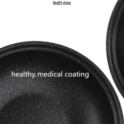 Bộ 3 món nồi chảo đáy từ Seoulcook Luxury cao cấp Hàn Quốc, chống dính vân đá an toàn cho sức khỏe, dùng được tất cả các loại bếp/ Induction