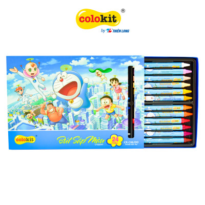 Sáp 24 màu Thiên Long Colokit Doraemon CR-C06/DO - Tiêu chuẩn Mỹ - Phiên bản Nobita