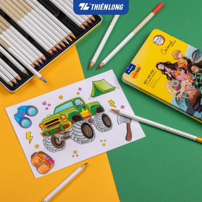 Bút chì 12/24 màu Colored Pencils - Thiên Long Colokit - Phiên bản Demon Slayer