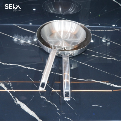 Chảo inox Nguyên khối nông lòng SEKA SK6030, sử dụng cho mọi loại bếp