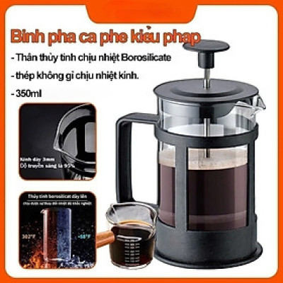Bình Pha Trà Cà Phê Kiểu Pháp Cao Cấp 350ml Nóng Lạnh Văn Phòng Du Lịch Dã Ngoại Phượt