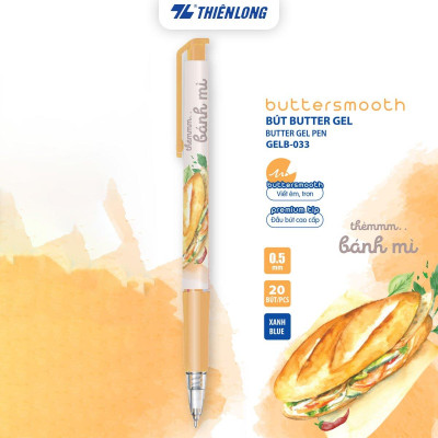 [BST] Bút gel B - Buttersmooth Gel Thiên Long - Premium Tip viết êm, trơn - Mực Xanh