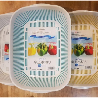 Bộ khay đựng rau củ 2 lớp Nakaya - Nội địa Nhật Bản (Giao màu ngẫu nhiên)