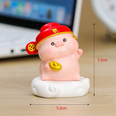 Mô hình heo thần tài cưỡi mây trang trí ô tô decord nhà cửa_ Hàng chính hãng