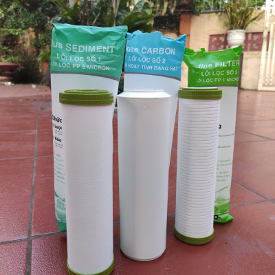 Bộ 3 LÕI LỌC NƯỚC số 1,2,3 lõi lọc thô dùng cho máy lọc nước R.O gia đình