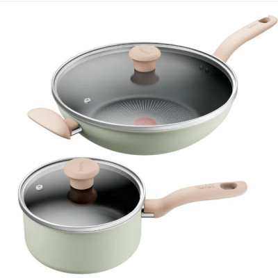 Bộ 2 nồi cán dài & chảo xào Tefal So Matcha - 18-30cm