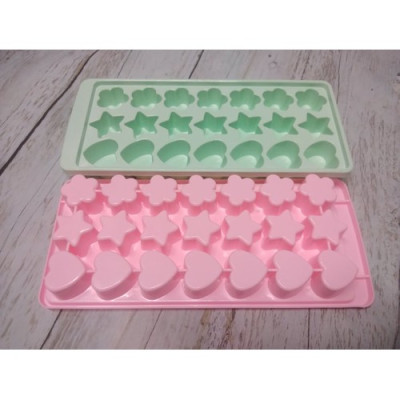 Bộ 4 Khay Đá Làm Thạch Rau Câu Họa Tiết Tim Sao Mai 21 Viên 