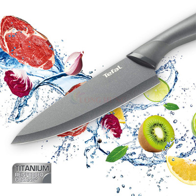 Bộ dao làm bếp và gọt trái cây phủ Titanium Tefal Fresh Kitchen 9cm/15cm K122S205 - Hàng chính hãng