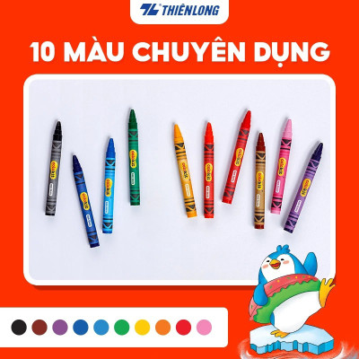 Bút sáp 10 màu CR-C015 hộp giấy - Thiên Long