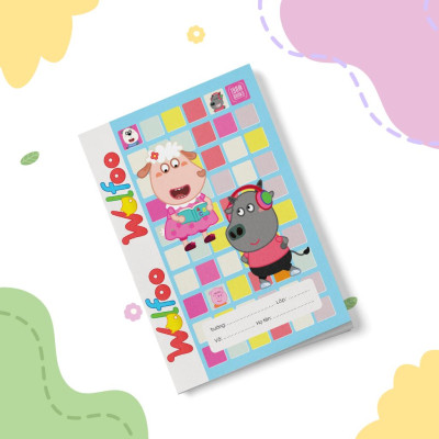 Combo 5 Cuốn Vở 48 Trang 4 Ô Ly WOLFOO