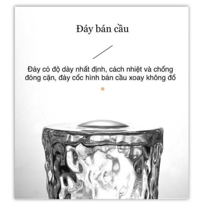 Bộ 6 cốc thủy tinh đế lồi xoay 360 độ phong cách Châu âu cực sang trọng ( giao vân ngẫu nhiên )