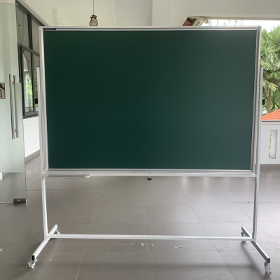 Bảng xoay 2 mặt có chân di động phấn từ và bút lông từ HQ Bavico - trắng+xanh nhiều kích thước