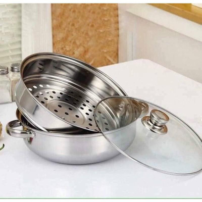 Nồi hấp inox 2 tầng tiện dụng chắn chắn không gỉ sét