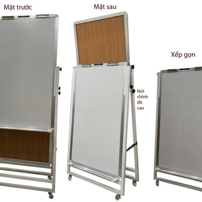 Bảng Flipchart 2 Mặt Viết Bút Lông Cao cấp Ấn Độ Bavico - Trắng 80x120cm