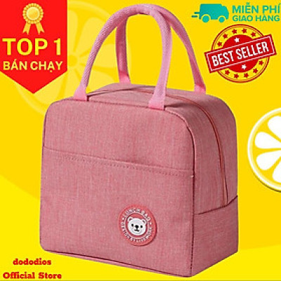 Túi đựng cơm giữ nhiệt văn phòng cỡ lớn chống thấm nước, tráng bạc giữ nhiệt diệt khuẩn - Màu Hồng