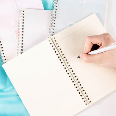 Sổ Tay Ghi Chép A5 Gáy Xoắn 60 Trang Deli - Kẻ Ngang - Bìa Họa Tiết Hoa / Mèo / Cá - LA560