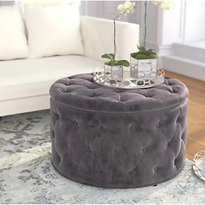 Ghế sofa đôn tròn vải nhung Tundo HFC-GDT03-0.75 cao cấp