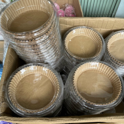 Set 50 khuôn giấy nến vàng thấm dầu lót nồi chiên không dính