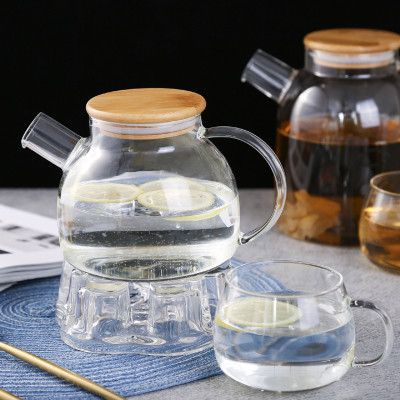 Bình pha trà, hoa trà, thảo mộc bằng thủy tinh nắp gỗ sang trọng 1000ml